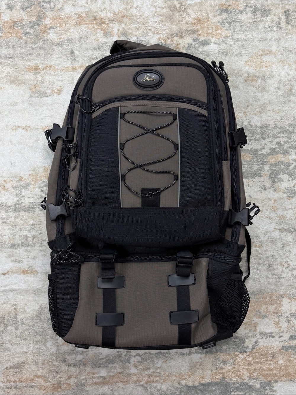 Skyway Luggage travel and hiking double backpack gray and black